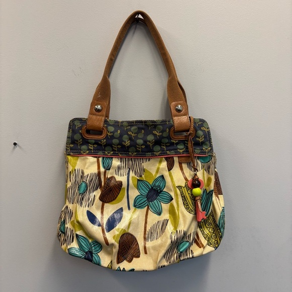 Fossil Keyper Coated Canvas Tote Bag Purse - Picture 1 of 16